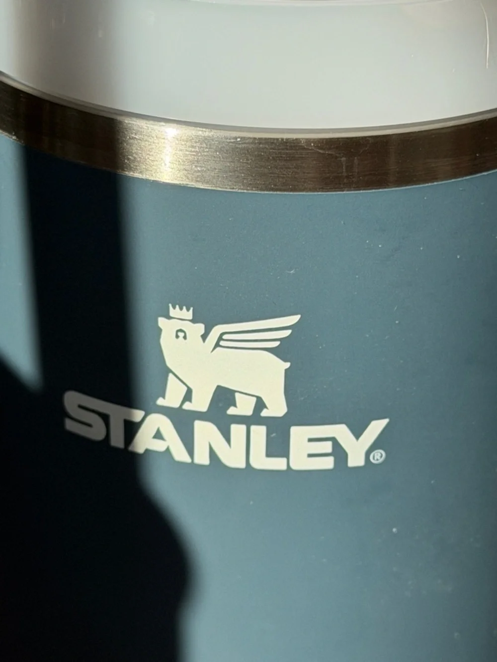Stanley Steel-Trimmed 40 oz Travel Tumbler in Slate Blue and White - Picture 8 of 10